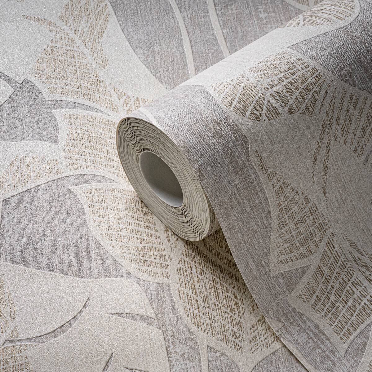 A.S.Creation Vliestapete beige weiß gold B/H/D: ca. 53x1005x9,4 cm