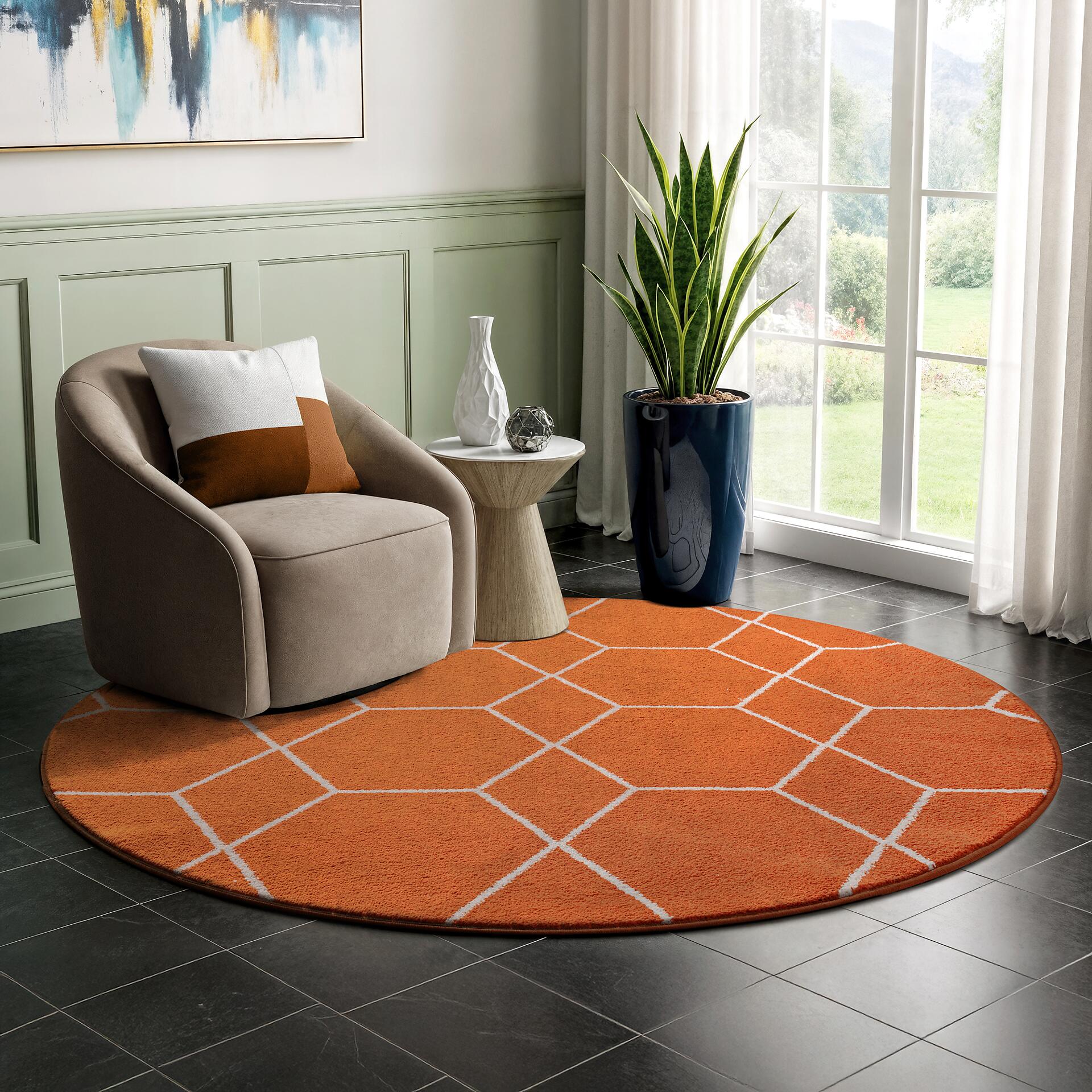 Sanat Teppich Trellis orange B/L: ca. 150x150 cm