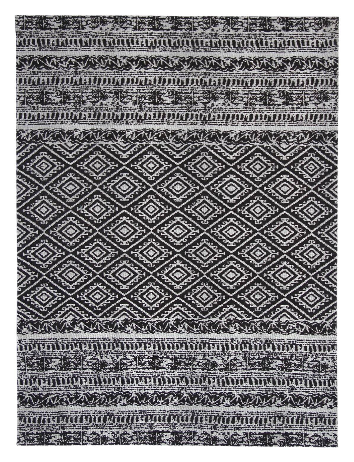 Kayoom Flachgewebeteppich Sunny 110 schwarz B/L: ca. 160x230 cm