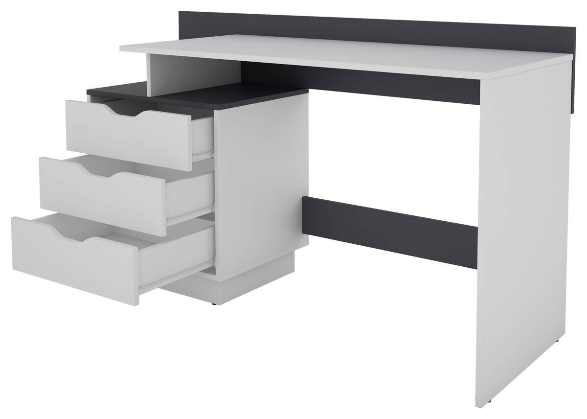Schreibtisch BELFAST weiß anthrazit B/H/T: ca. 138x83,5x51,5 cm