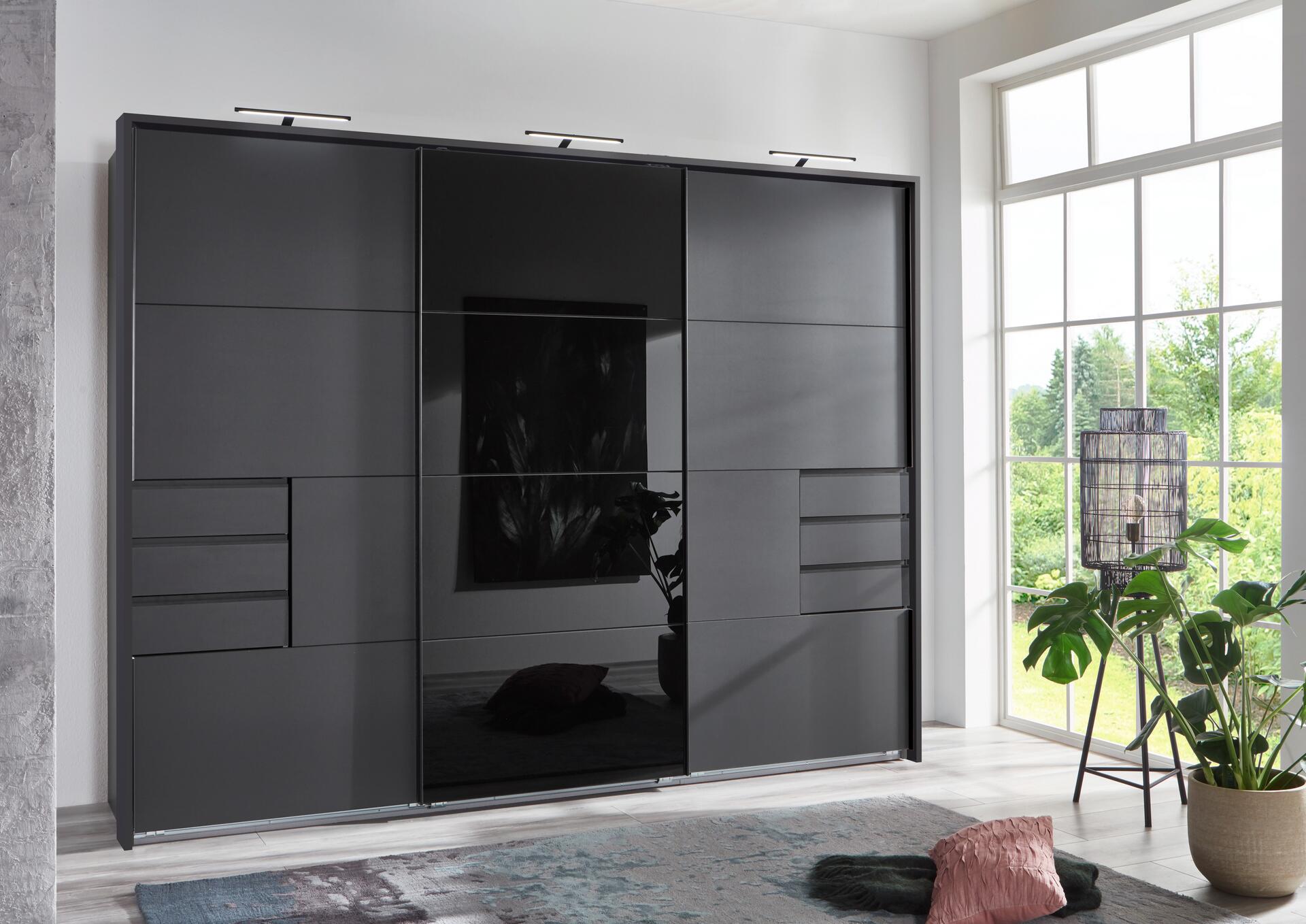 Schwebetürenschrank Saigon Graphit B/H/T: ca. 270x210x64 cm