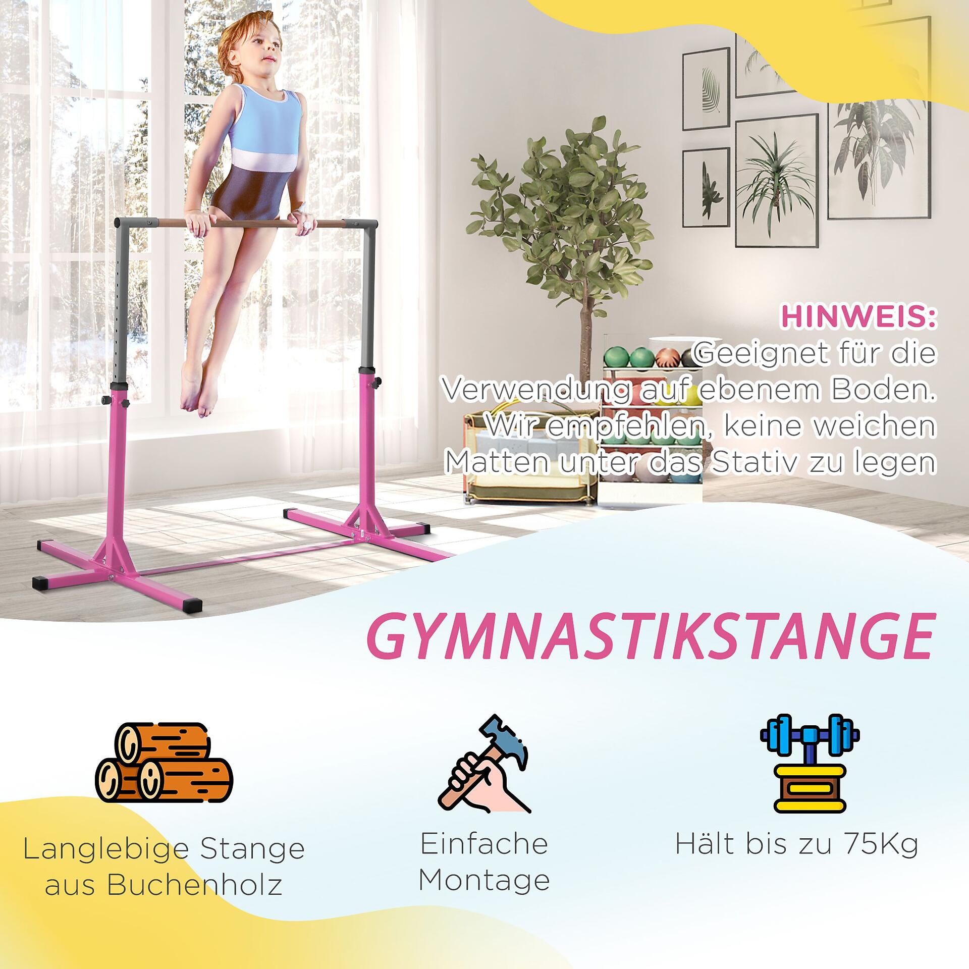 HOMCOM Kinder-Gymnastikstange B/H/L: ca. 121x150x194 cm