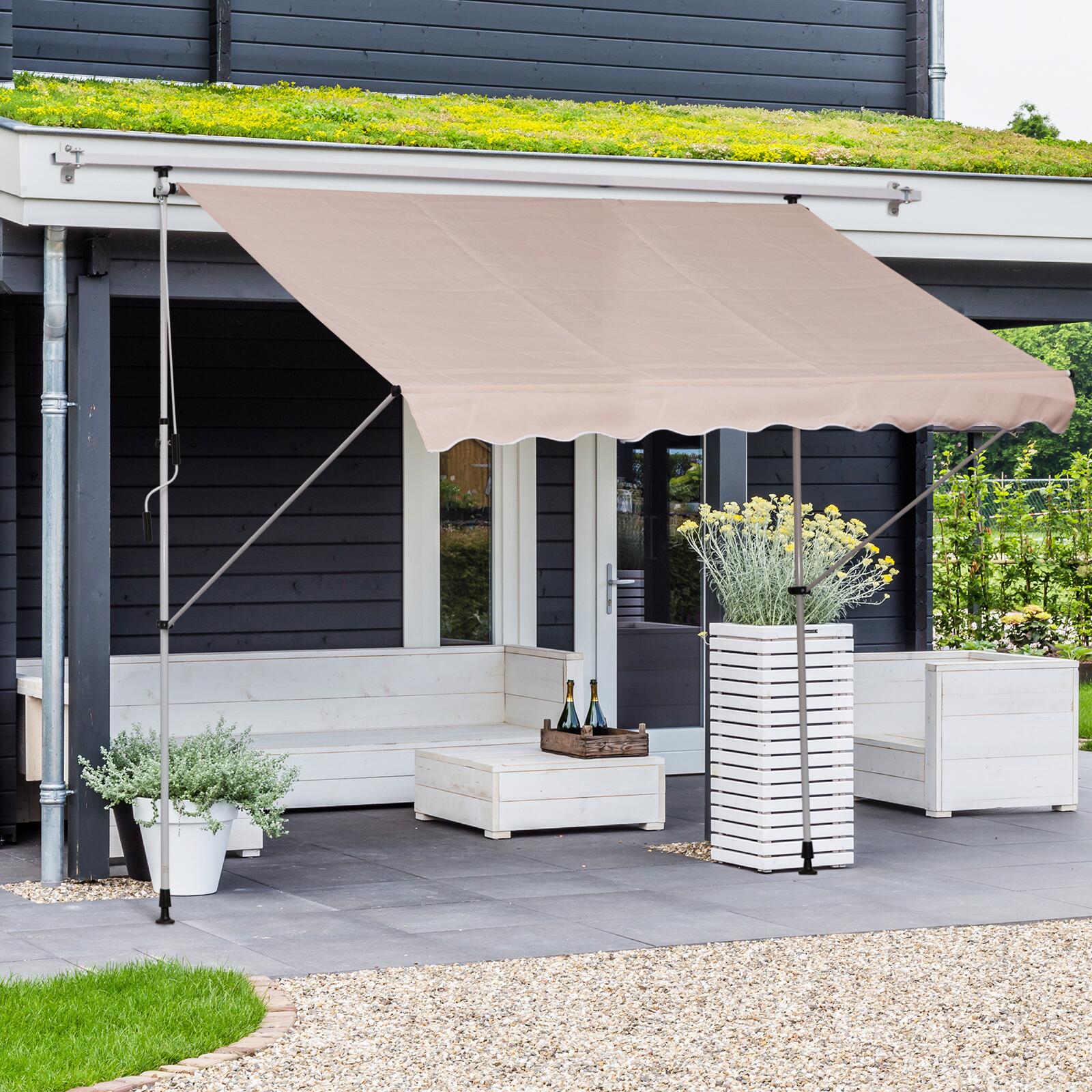 Outsunny Klemm-Markise beige B/H/L: ca. 300x280x150 cm