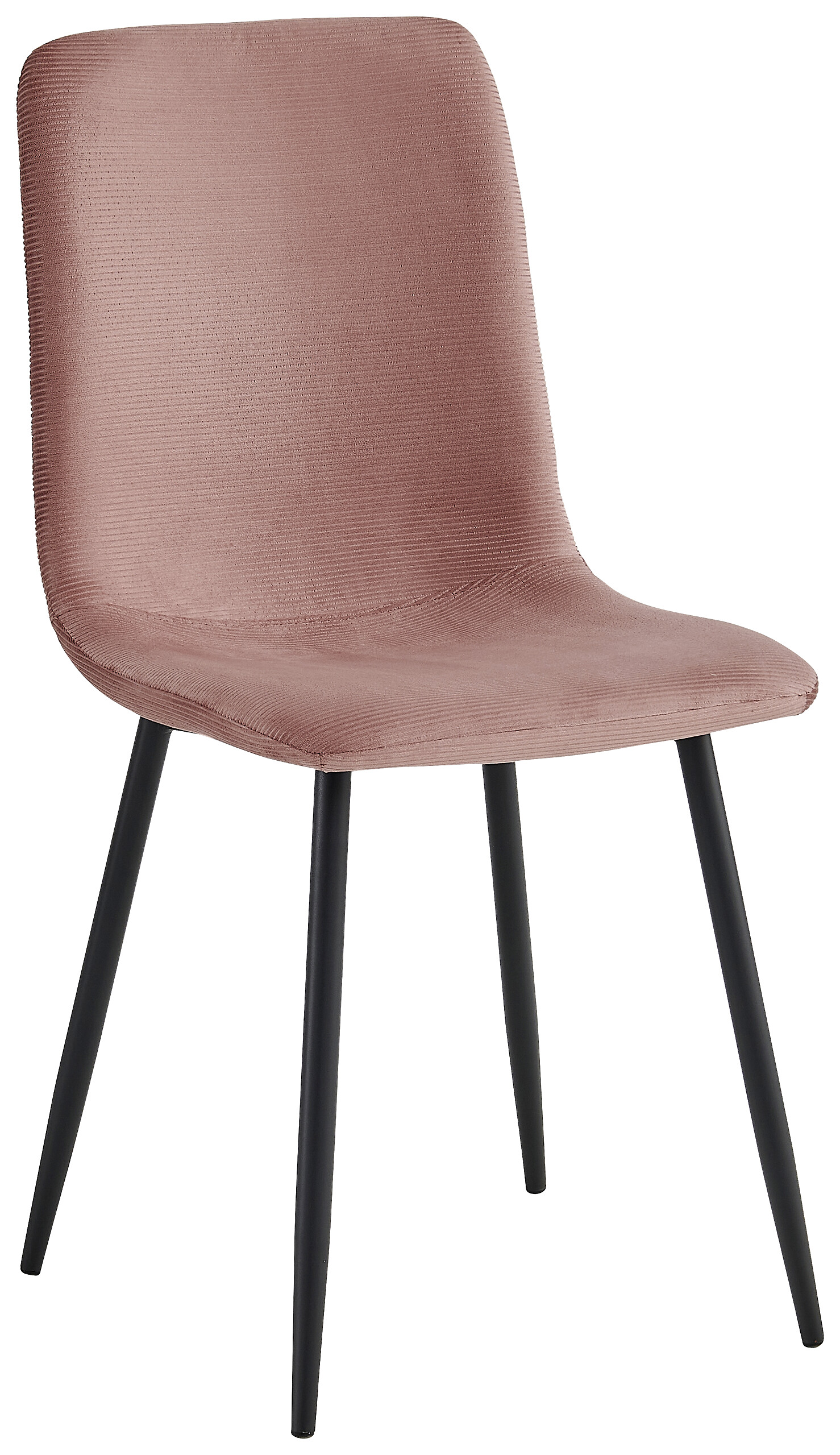 Stuhl Leipzig, 4er-Set altrosa Microfaser Metall B/H/T: ca. 44x92x54 cm