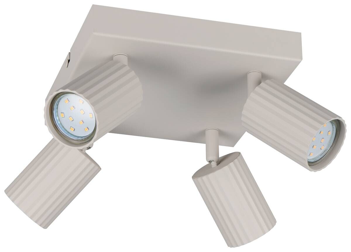 Reality Leuchten Spots Soka grau Metall B/H/L: ca. 20x14,5x20 cm GU10 4 Brennstellen