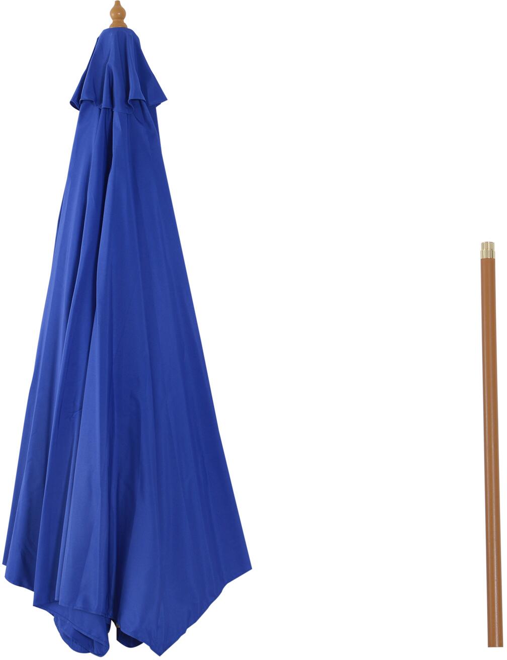 Outsunny Sonnenschirm blau Holz H/D: ca. 270x300 cm