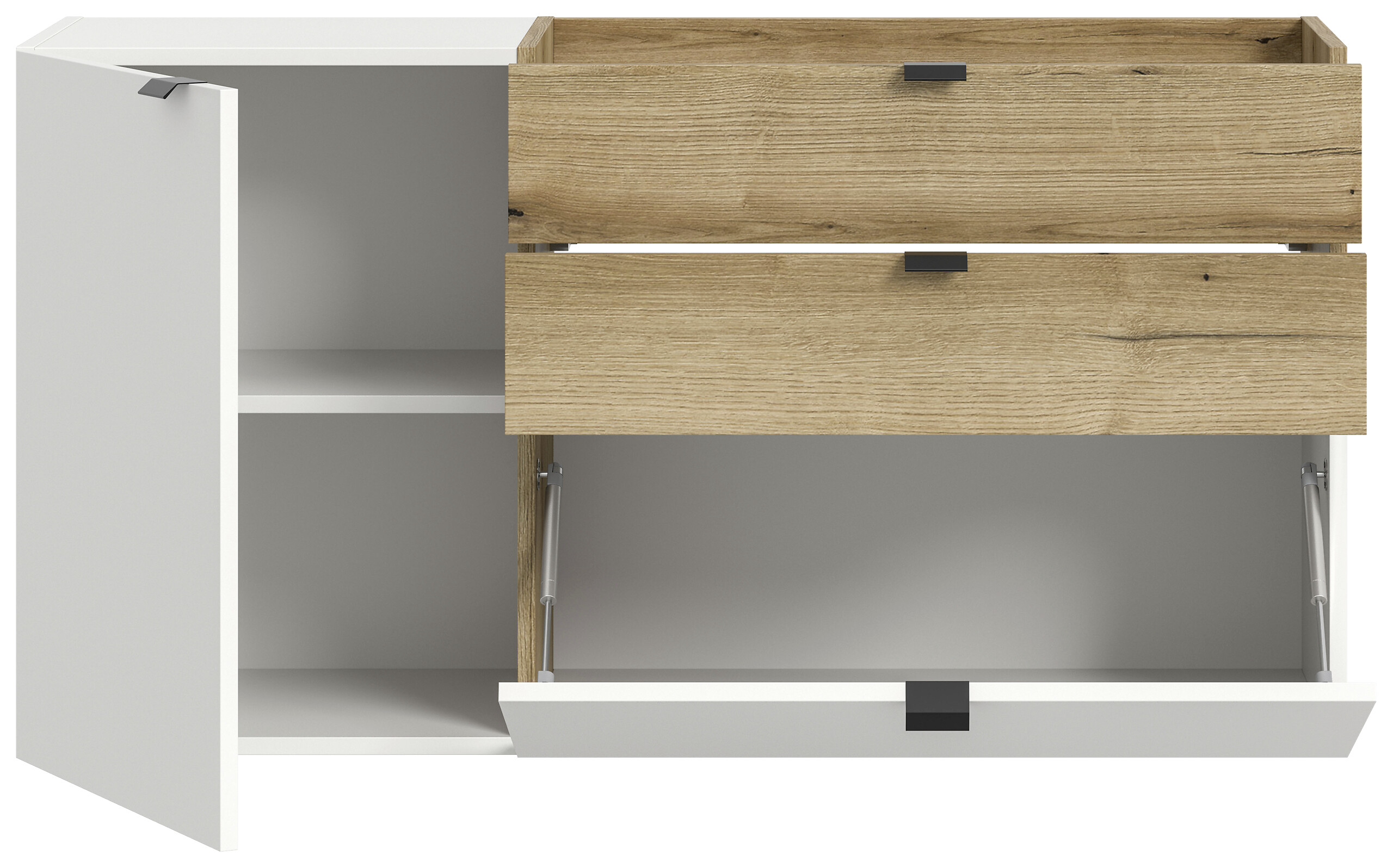 Hängeschuhschrank Naro weiß Evoke Oak Nachbildung B/H/T: ca. 120x64x37 cm