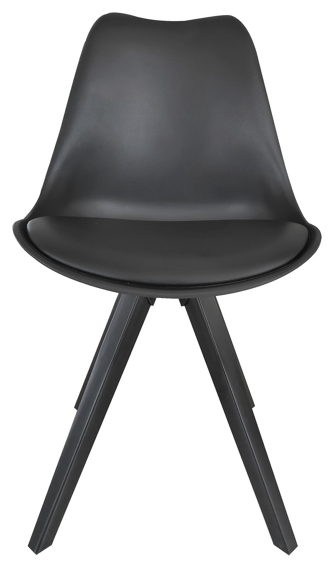 Stuhl KIRA  2er-Set schwarz schwarz schwarz Kunststoff Kunstleder Metall B/H/T: ca. 48x86x55,5 cm