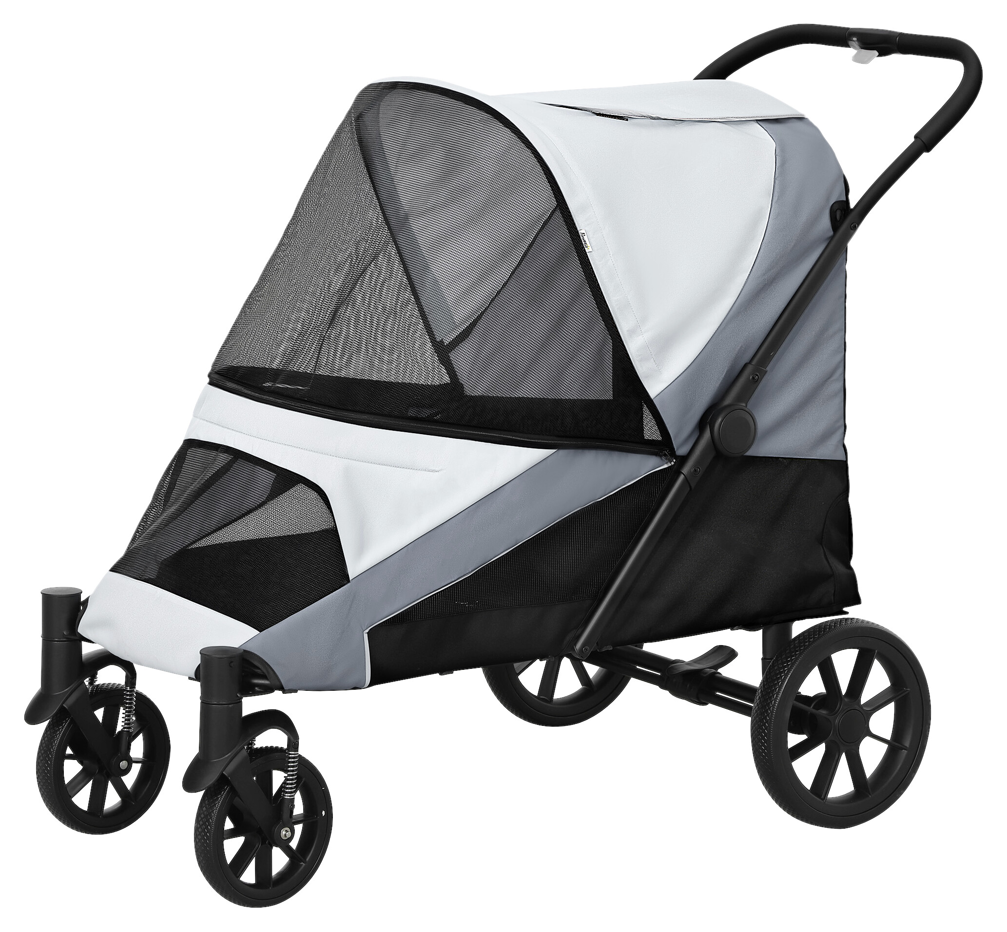 PawHut Hundewagen grau Polyester B/H/L: ca. 67x100x124 cm
