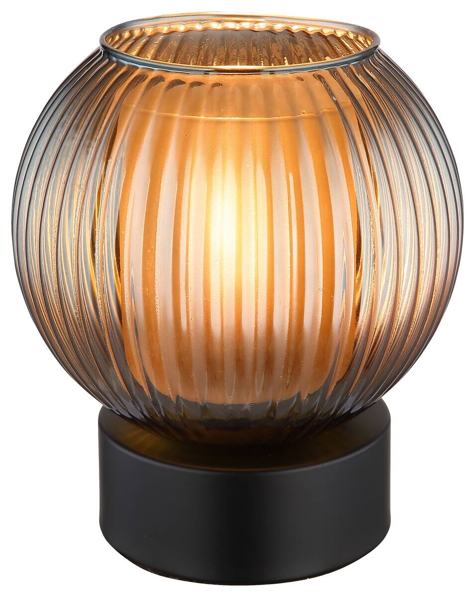 GLOBO Tischleuchte Zumba schwarz petrol Glas Metall H/D: ca. 17x15 cm E27 1 Brennstellen
