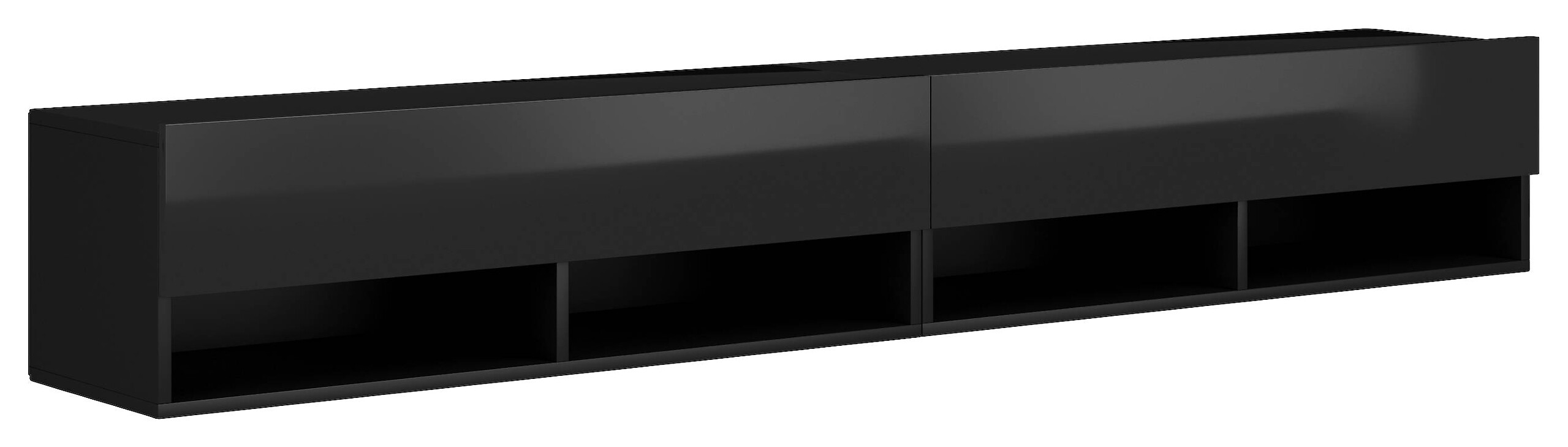 TV-Board Derby schwarz matt schwarz Hochglanz B/H/T: ca. 200x30x31 cm