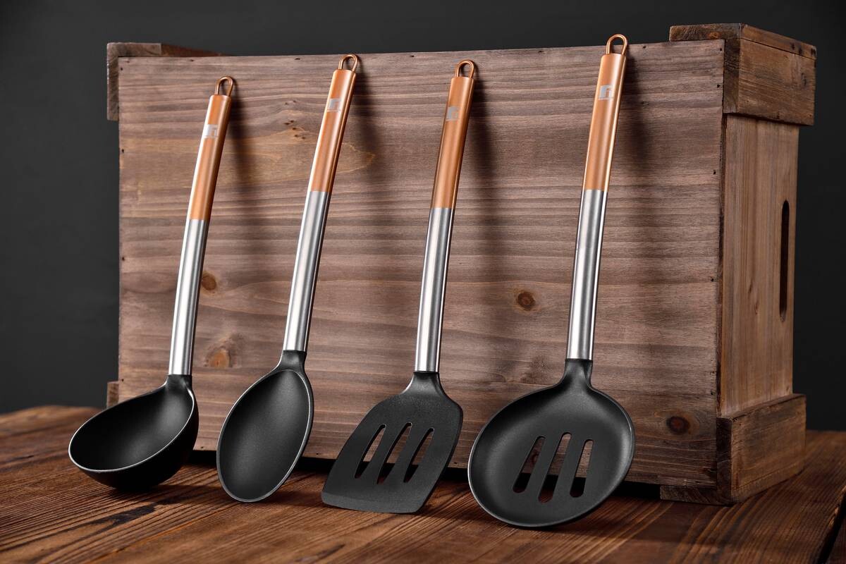 BERGNER Küchenhelferset Copper schwarz Edelstahl