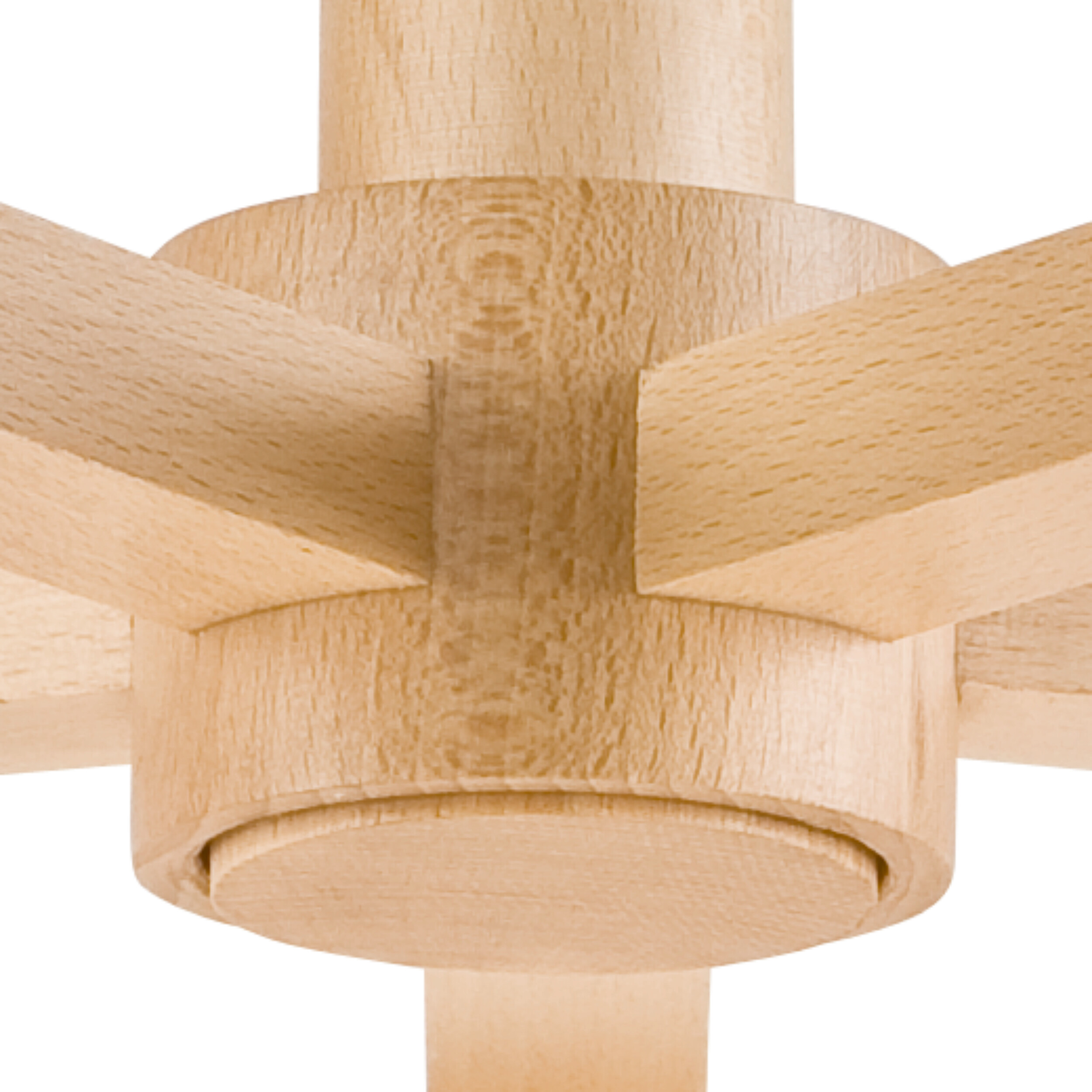 Lamkur Deckenleuchte braun PVC Holz B/H/L: ca. 50x23x50 cm E27 5 Brennstellen