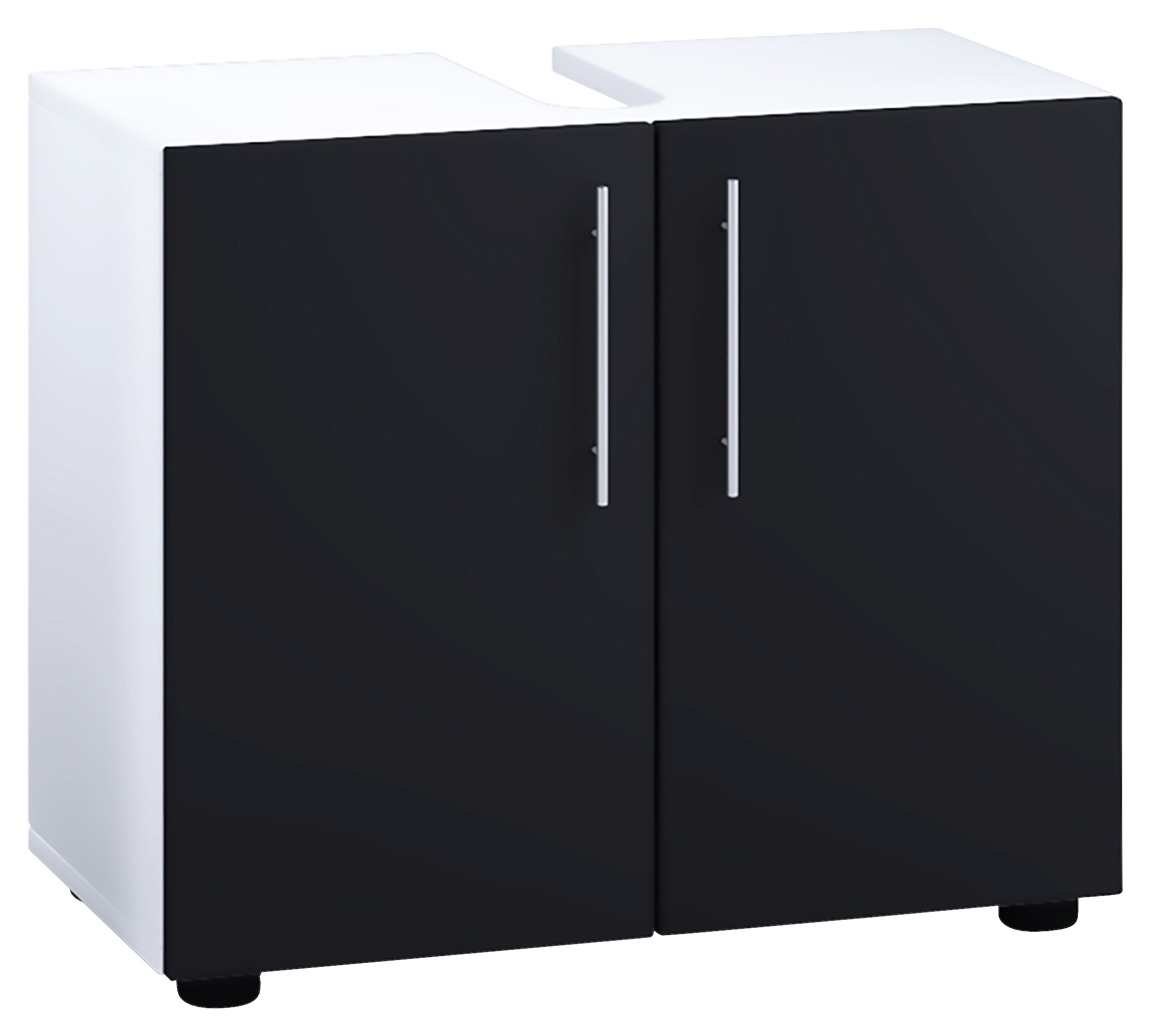 Unterschrank Flandu weiß schwarz B/H/T: ca. 60x51x30 cm Unterschrank Flandu weiß schwarz B/H/T: ca. 60x51x30 cm