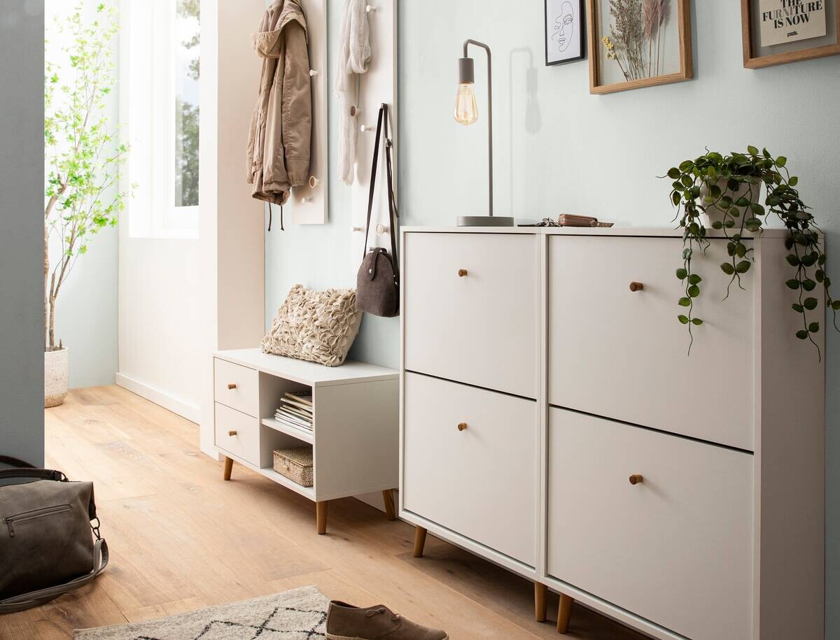 Garderobenpaneel Bjarne weiß Lack matt B/H/T: ca. 24,5x109x2,6 cm Garderobenpaneel Bjarne weiß Lack matt B/H/T: ca. 24,5x109x2,6 cm