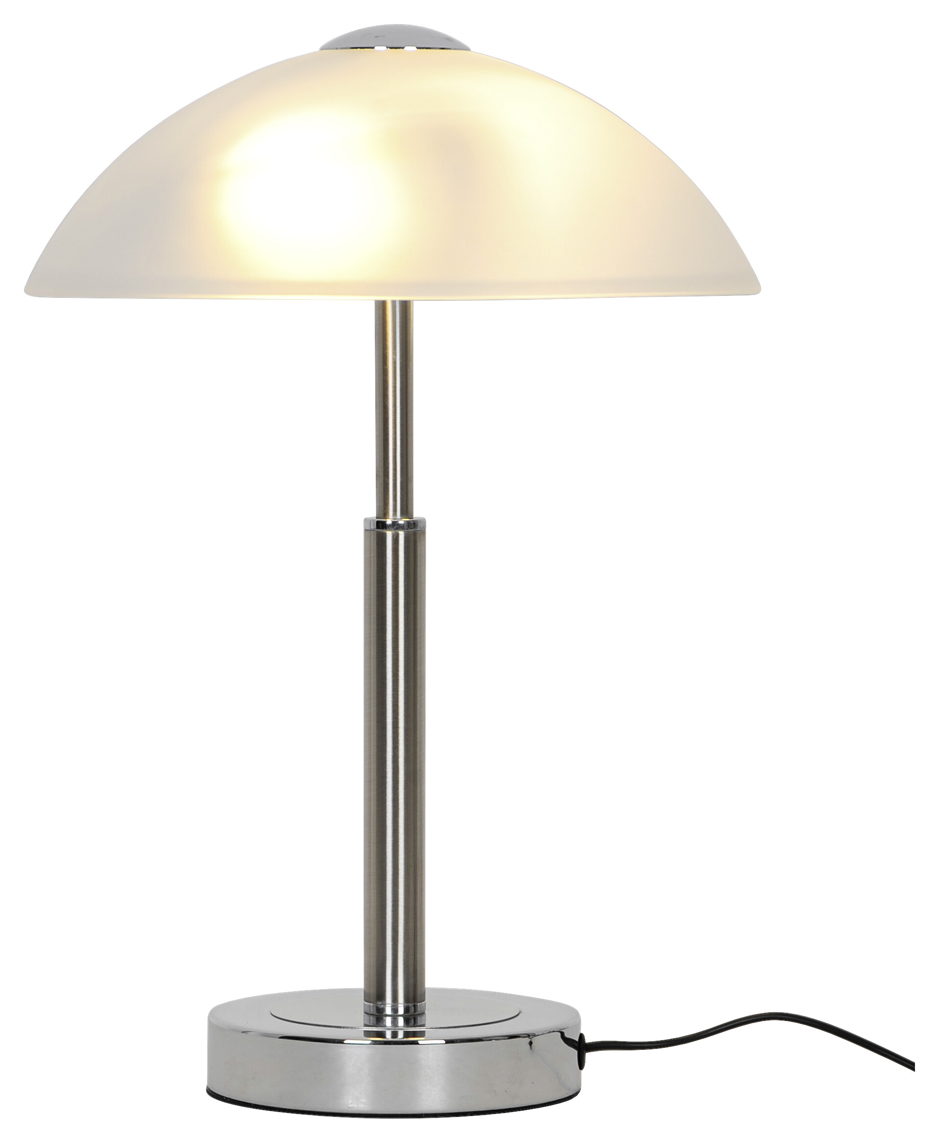 POCOline Tischleuchte Jovan Chrom Glas Metall H/D: ca. 43x29 cm E14 1 Brennstellen