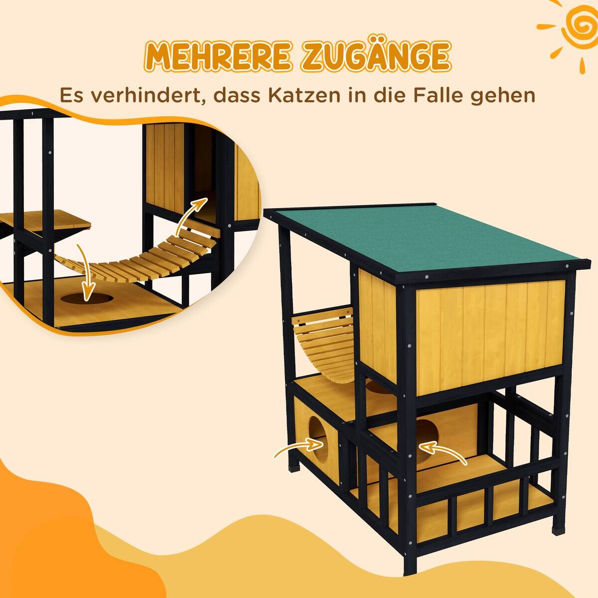 PawHut Katzen-Zubehör schwarz Polypropylen B/H/L: ca. 60x84,5x88 cm