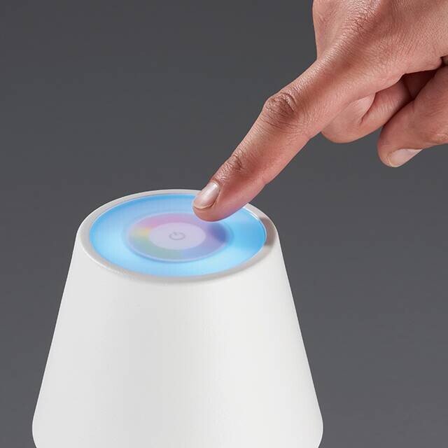 easy! by FHL Tischleuchte 850211 Cosenza weiß Metall H/D: ca. 38x12 cm 1 Brennstellen