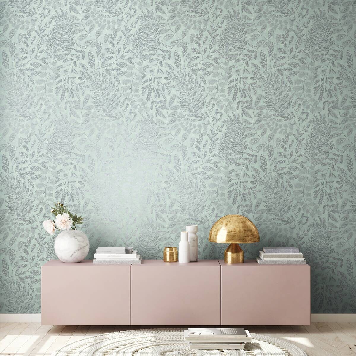 A.S.Creation Vliestapete silber blau B/H/D: ca. 53x1005x8,3 cm