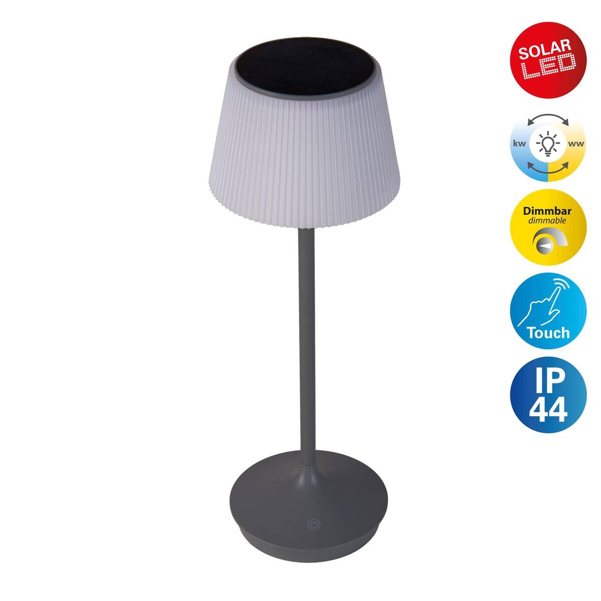 Näve Leuchten Tischleuchte 5310716 grau Metall Kunststoff B/H/T: ca. 13x38x13 cm