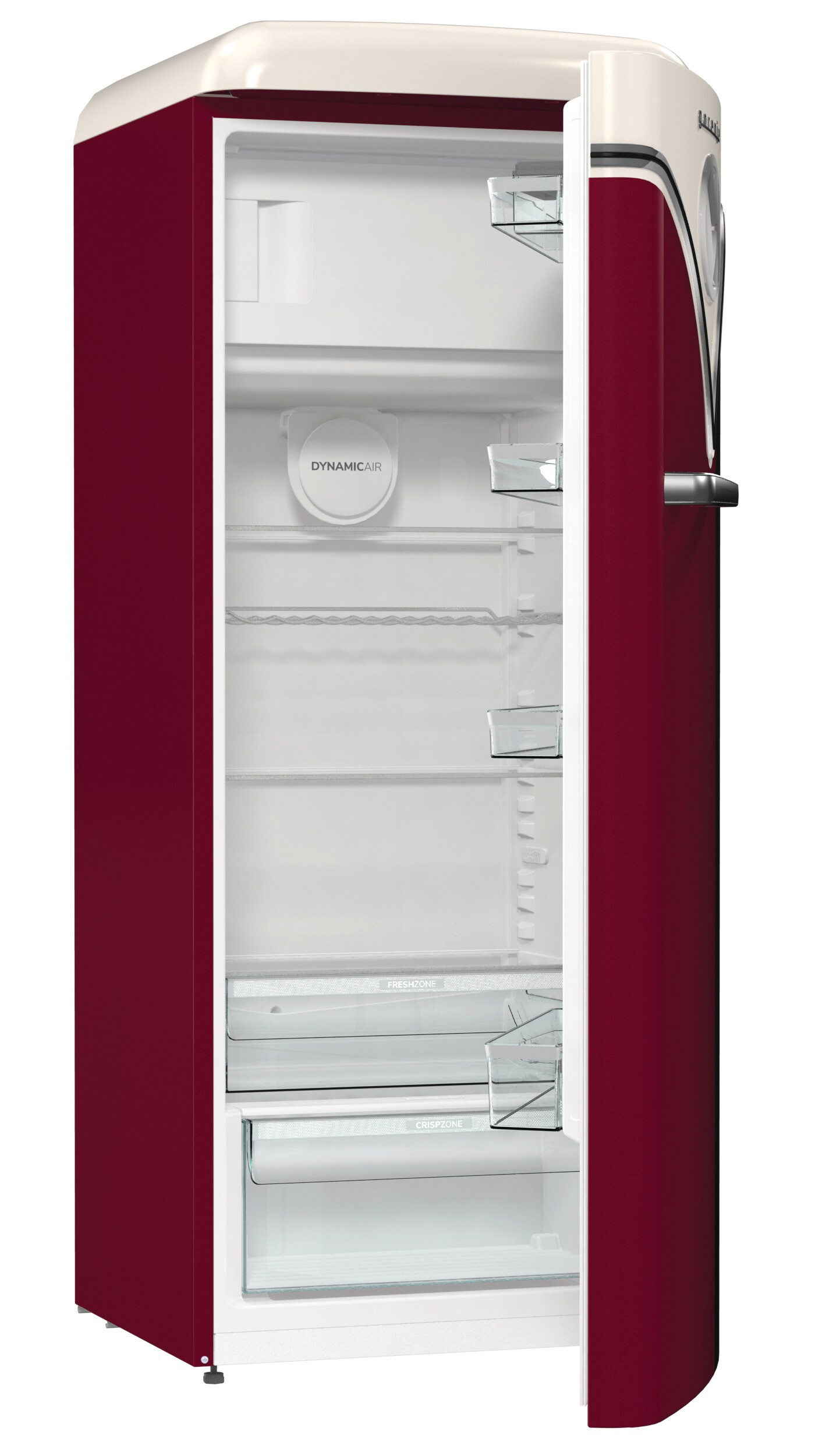 Gorenje VW-Retro-Kühlschrank OBRB615DR rot B/H/L: ca. 59,5x152,5x66,1 cm