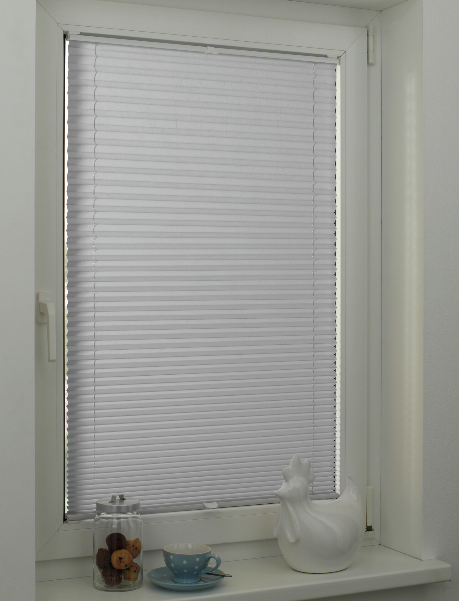 Boviva Spannplissee silber B/L: ca. 55x130 cm