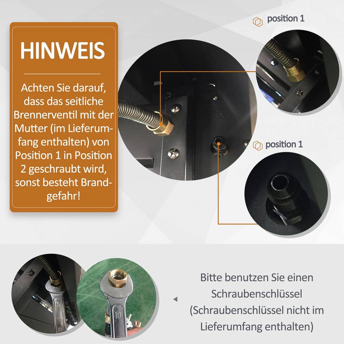 Outsunny Gasgrill Metall B/H/L: ca. 50x100x135 cm