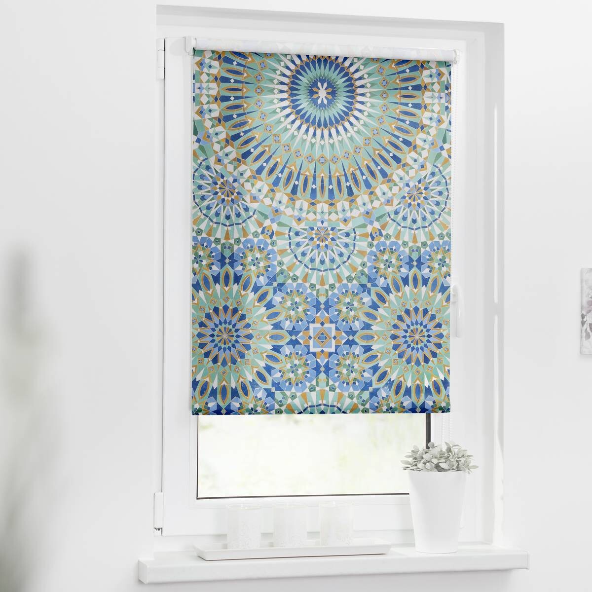 LICHTBLICK Rollo Orientalisch blau B/L: ca. 70x150 cm