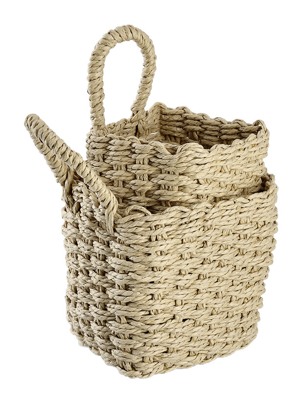 Zeller Aufbewahrungskorb-Set natur Papiergeflecht