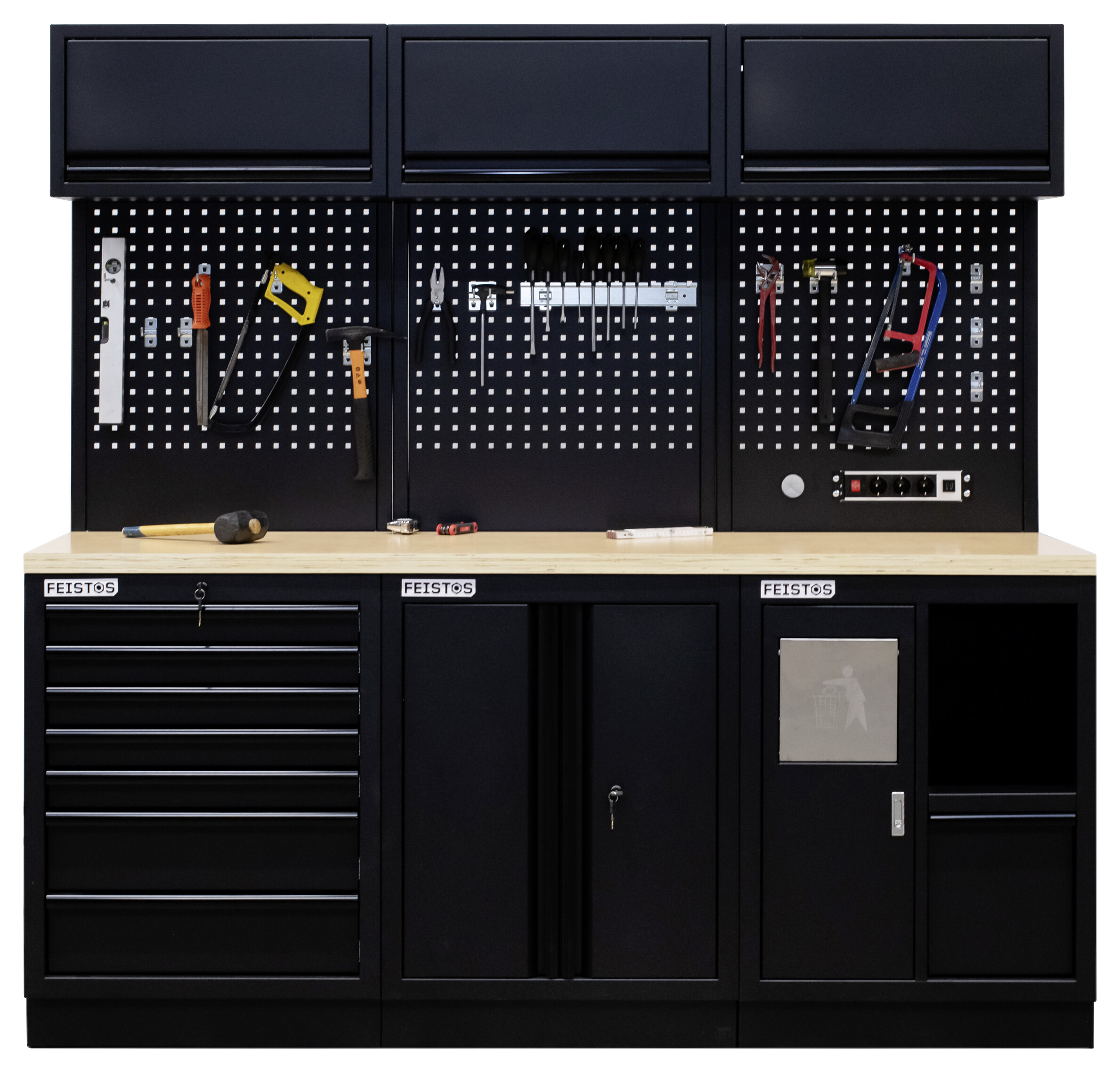 Werkzeugschrank EOS Blackline schwarz B/H/L: ca. 204x200x61 cm