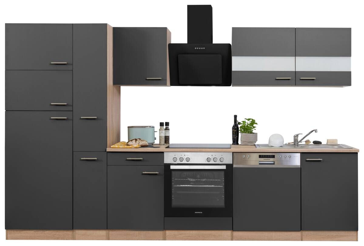 Respekta Küchenblock Economy grau matt B/H/T: ca. 310x200x60 cm