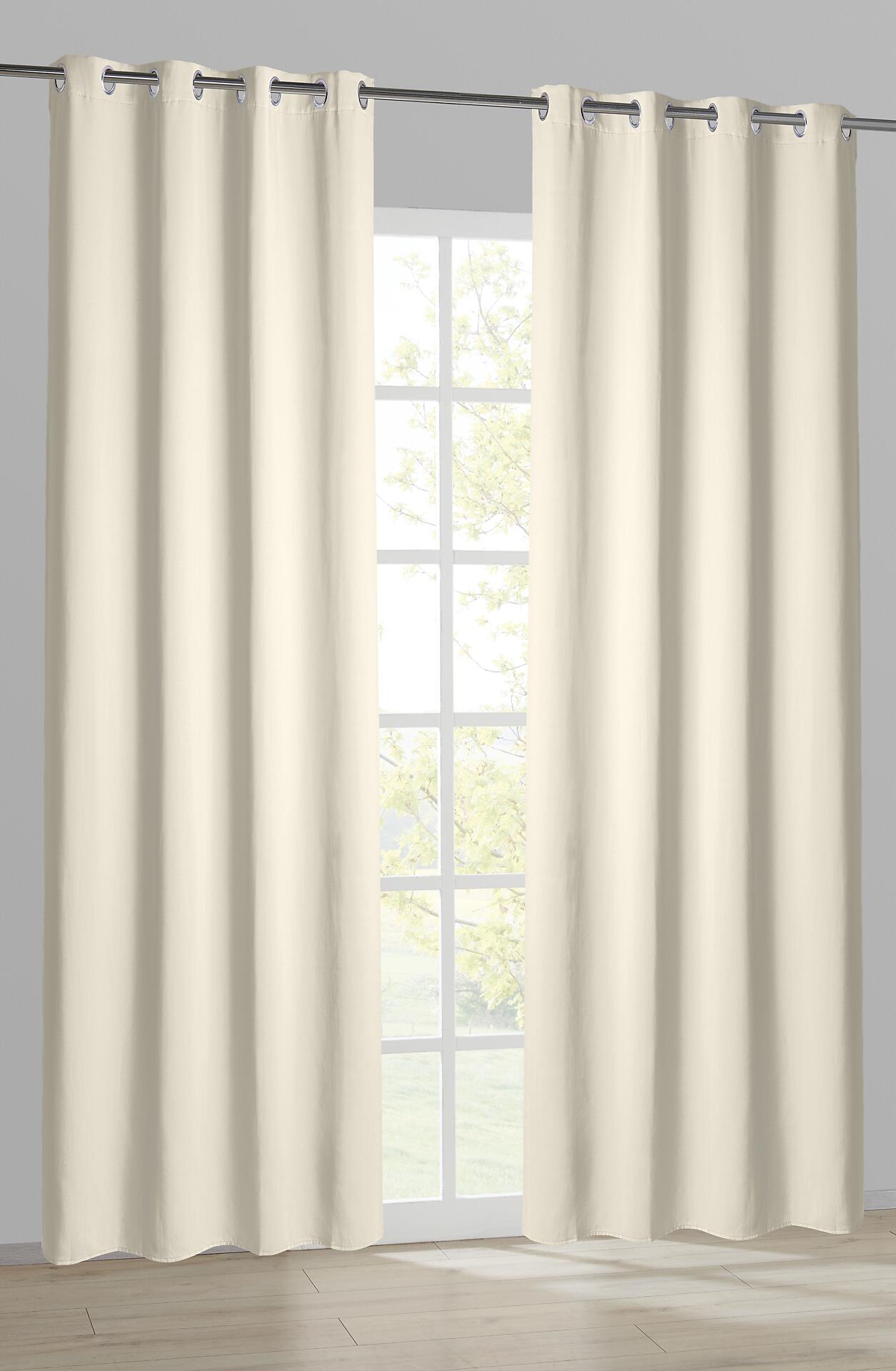 Ösenvorhang Verona wollweiß B/L: ca. 140x245 cm