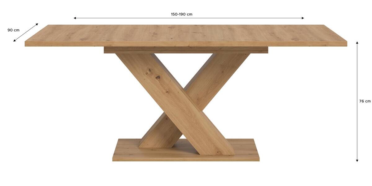 Esstisch MOTION Artisan Oak Nachbildung B/H/T: ca. 150x76x90 cm
