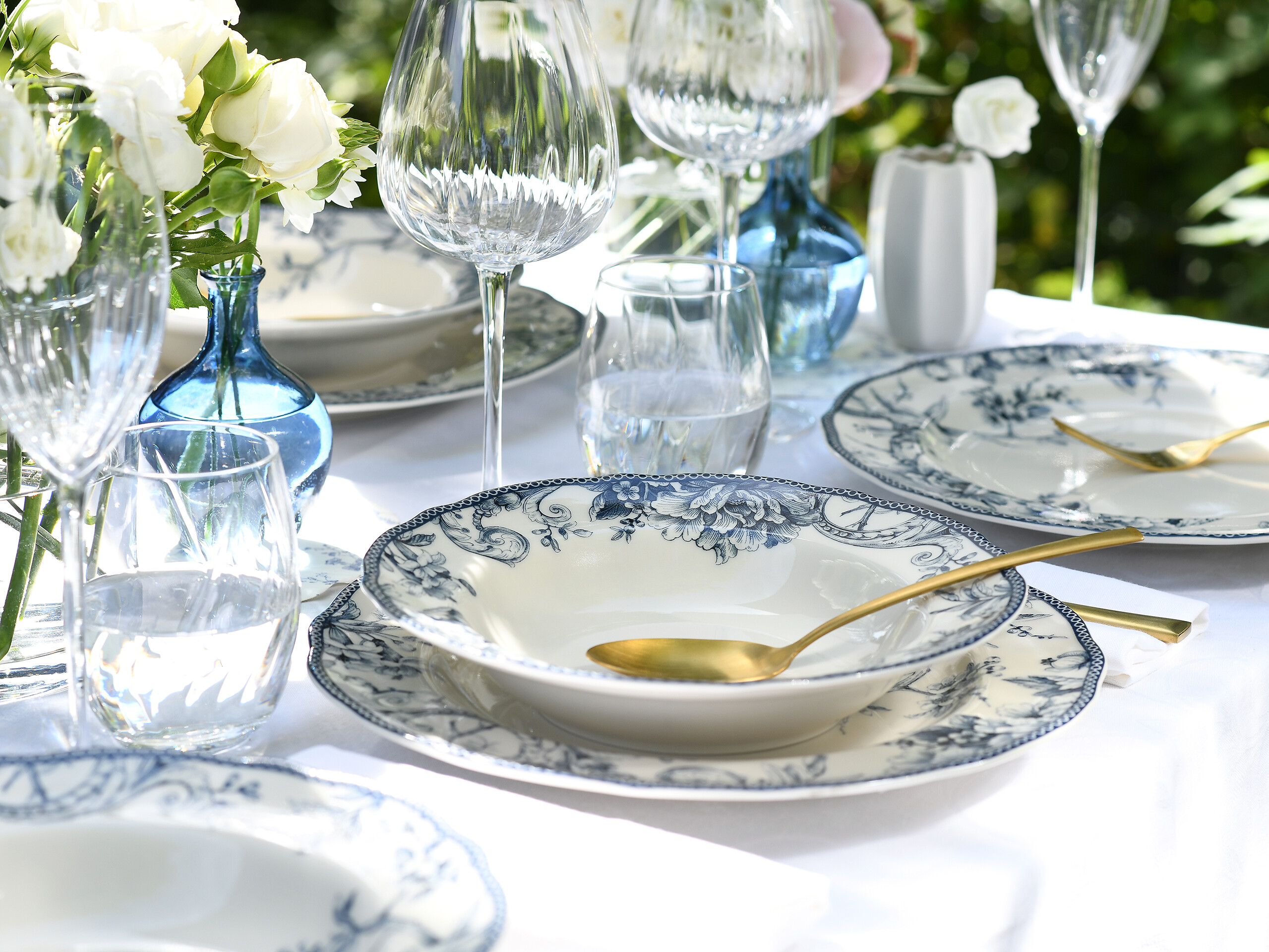 CreaTable Tafelservice Adelaide Blau blau Porzellan 8 tlg.