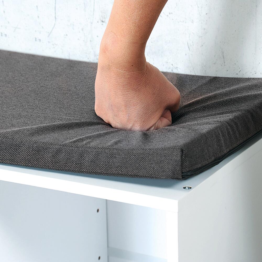 Kesper Schuhschrank mit Sitzkissen weiß Spanplatte B/H/L: ca. 29,5x48x103,5 cm