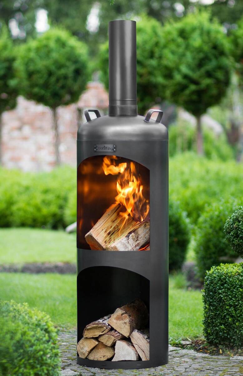 CookKing Gartenofen Faro schwarz Stahl B/H/T: ca. 40x158x40 cm