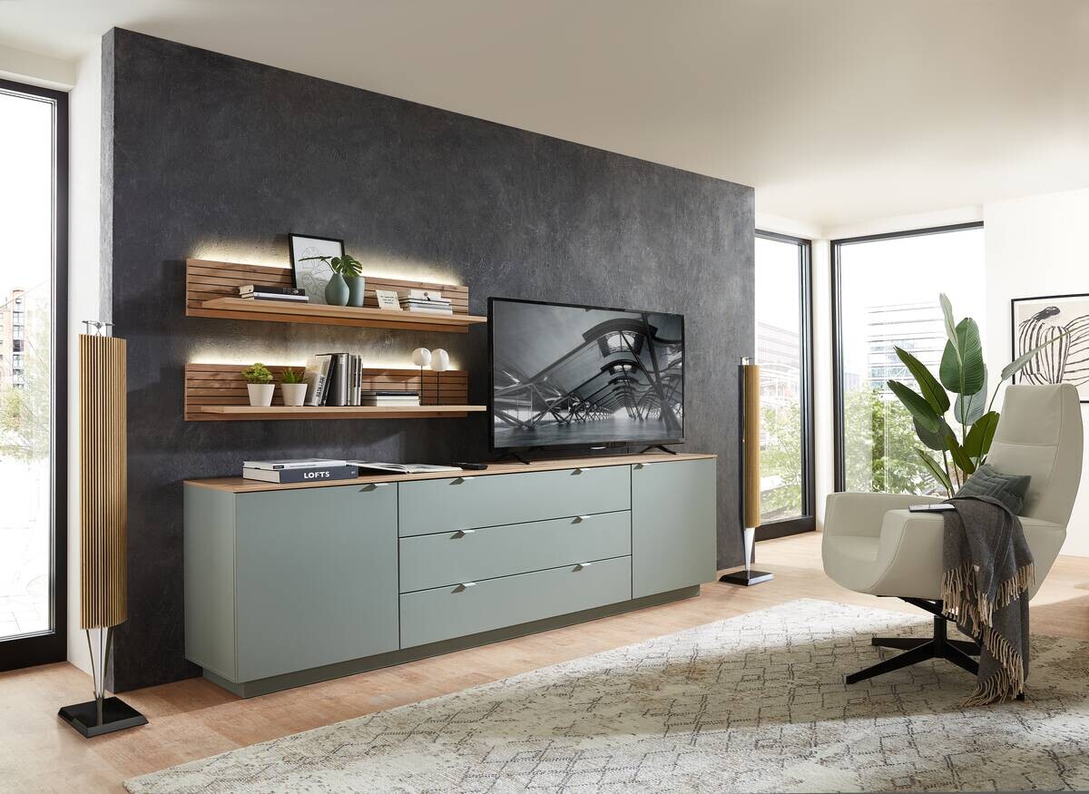 Sideboard Core salbei Eiche Artisan Nachbildung B/H/T: ca. 240x77x44 cm Sideboard Core salbei Eiche Artisan Nachbildung B/H/T: ca. 240x77x44 cm