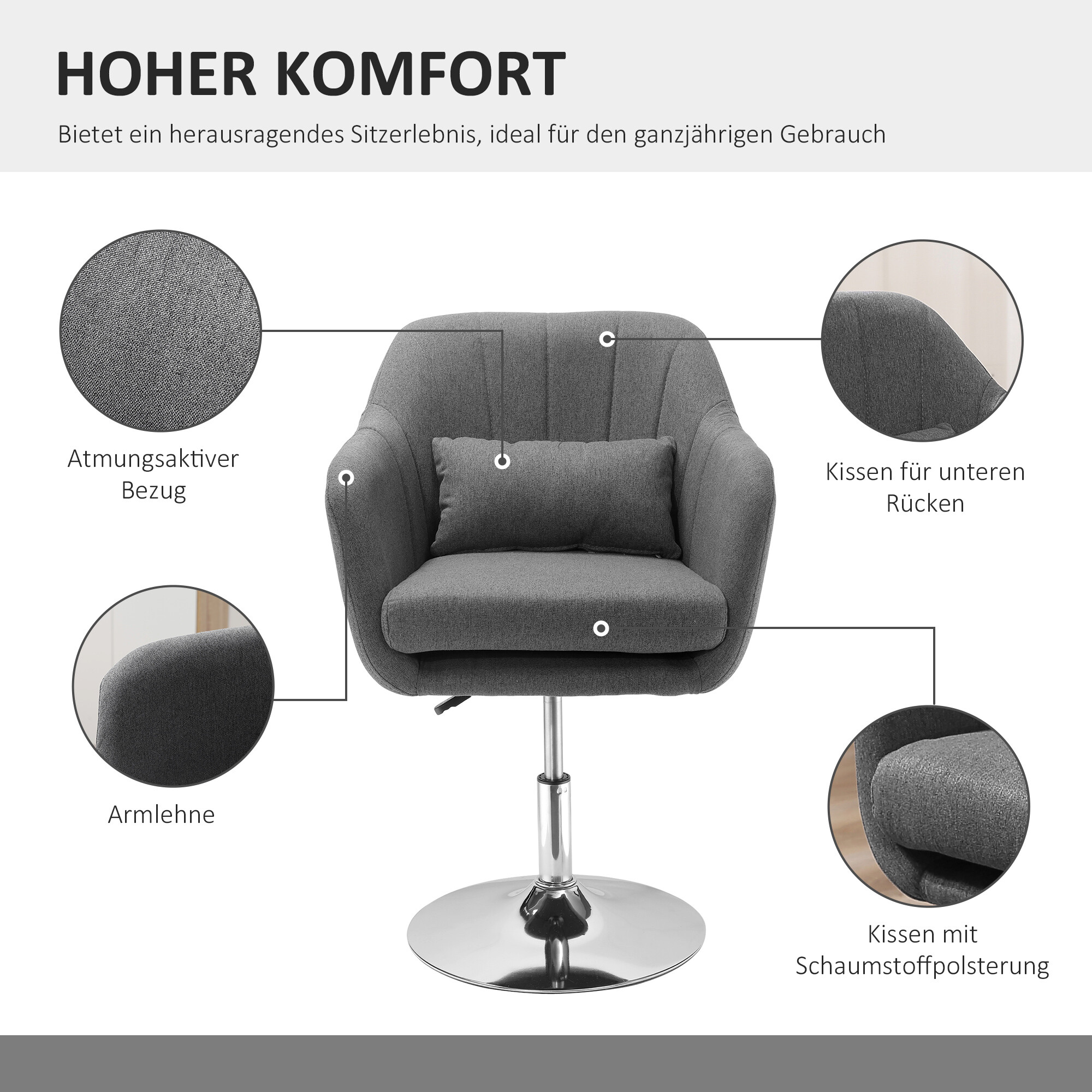 Hocker 833-757V01CG dunkelgrau