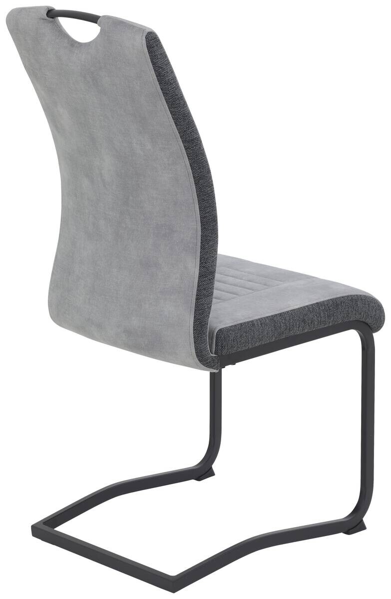 Schwingstuhl Riga, 4er-Set hellgrau Webstoff B/H/T: ca. 44x100x60 cm