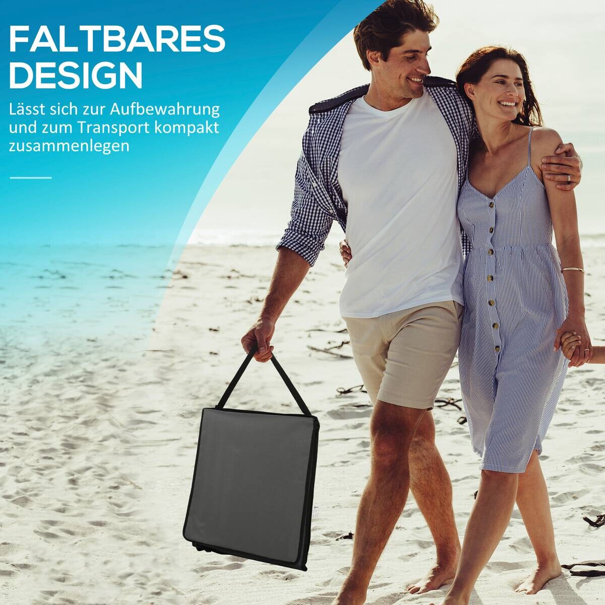 Outsunny Sonnenliege grau Polypropylen B/H/L: ca. 51x142x40 cm