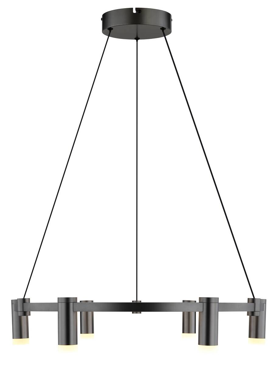 GLOBO Hängeleuchte anthrazit Opal Aluminium Acryl Metall H/D: ca. 120x62 cm 1.0 Brennstellen