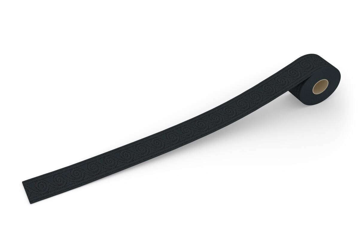 Borte Grafik schwarz B/L: ca. 8x500 cm glitzernd