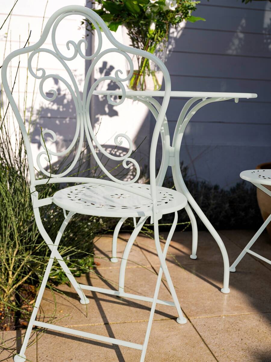 AXI Outdoor Living Bistroset Marilo weiß Metall B/H/L: ca. 60x92x60 cm