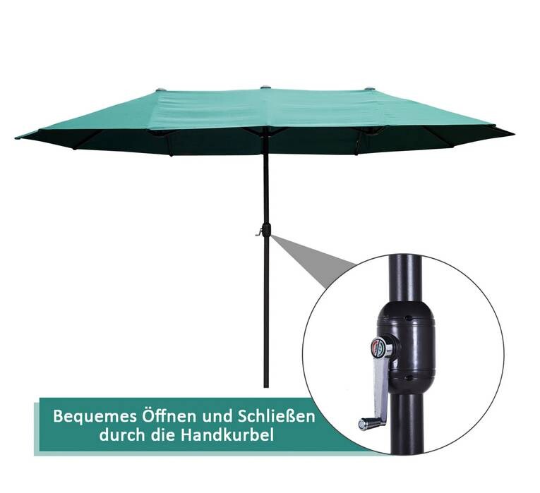 Outsunny Marktschirm dunkelgrün Stahl B/H/L: ca. 270x240x460 cm