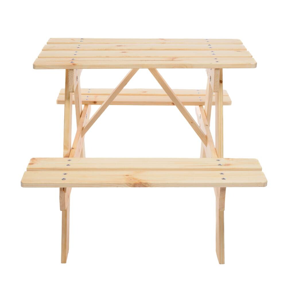 Timbela Kindersitzgarnitur M012 natur Holz B/H/L: ca. 60x50x81 cm