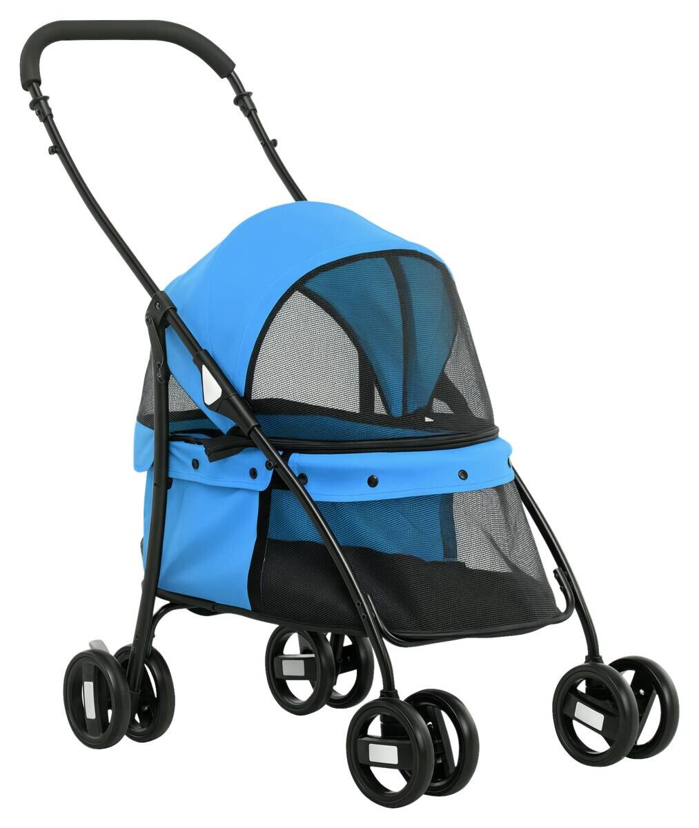 PawHut Hundebuggy blau Polyester-Mischgewebe B/H/L: ca. 47x97x82 cm