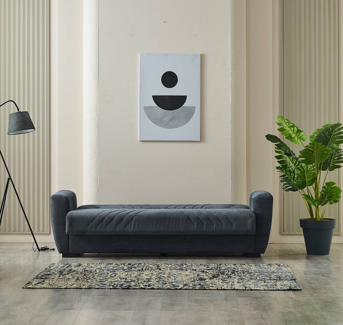 Schlafsofa Alanya grau Microfaser B/H/T: ca. 227x91x83 cm