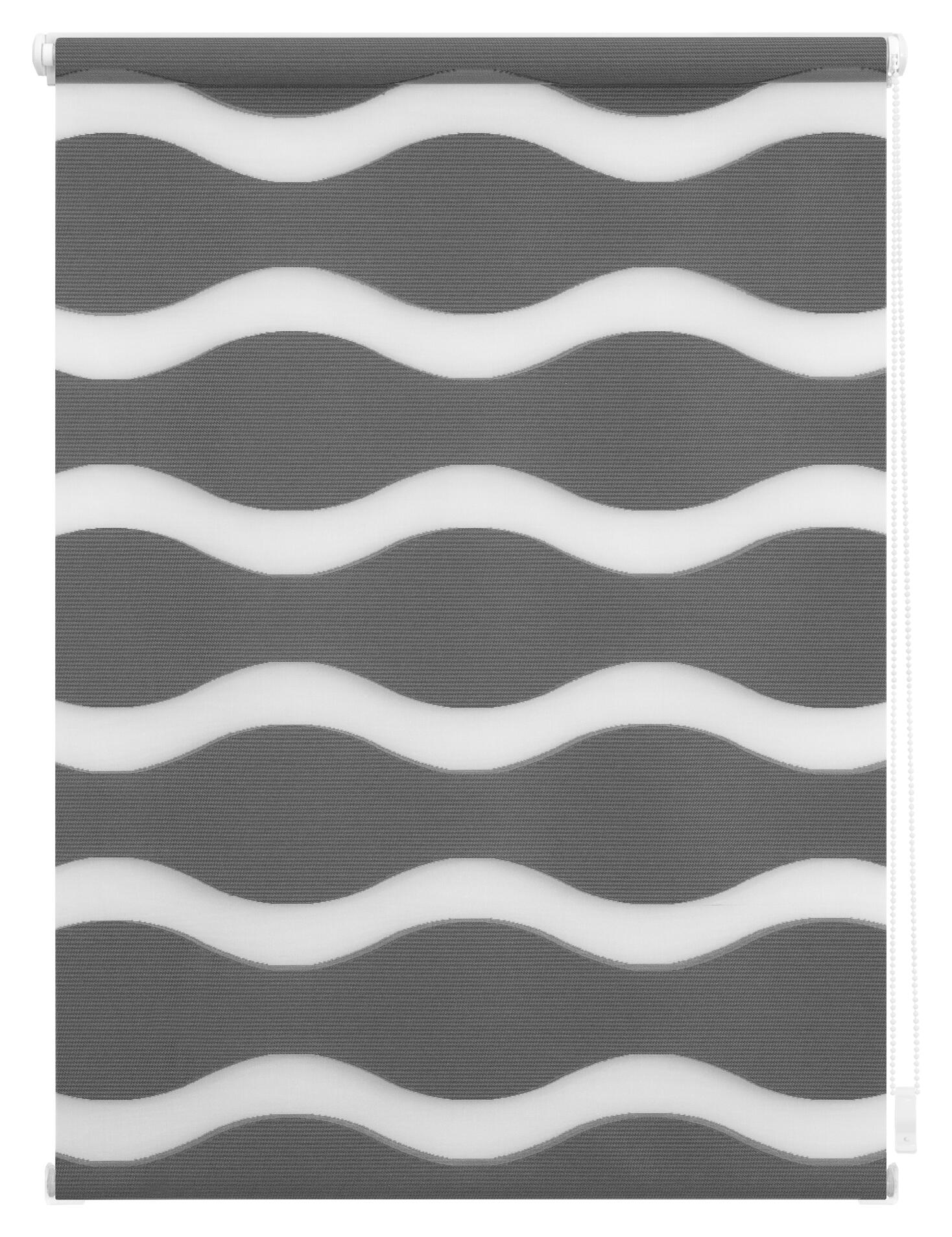 LICHTBLICK Doppelrollo Duo Welle anthrazit B/L: ca. 60x150 cm
