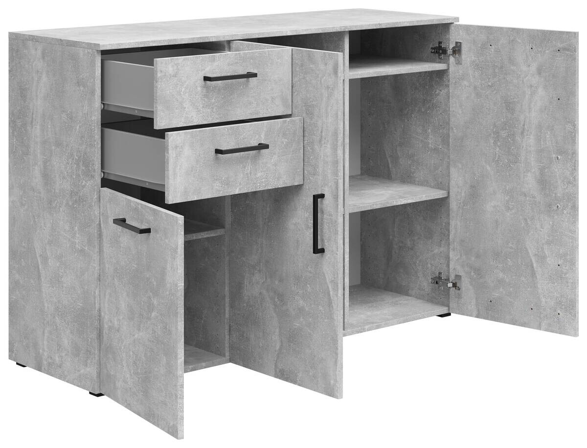 Kommode Multi-Stauraum Typ 28 Beton Optik B/H/T: ca. 120x83x40 cm