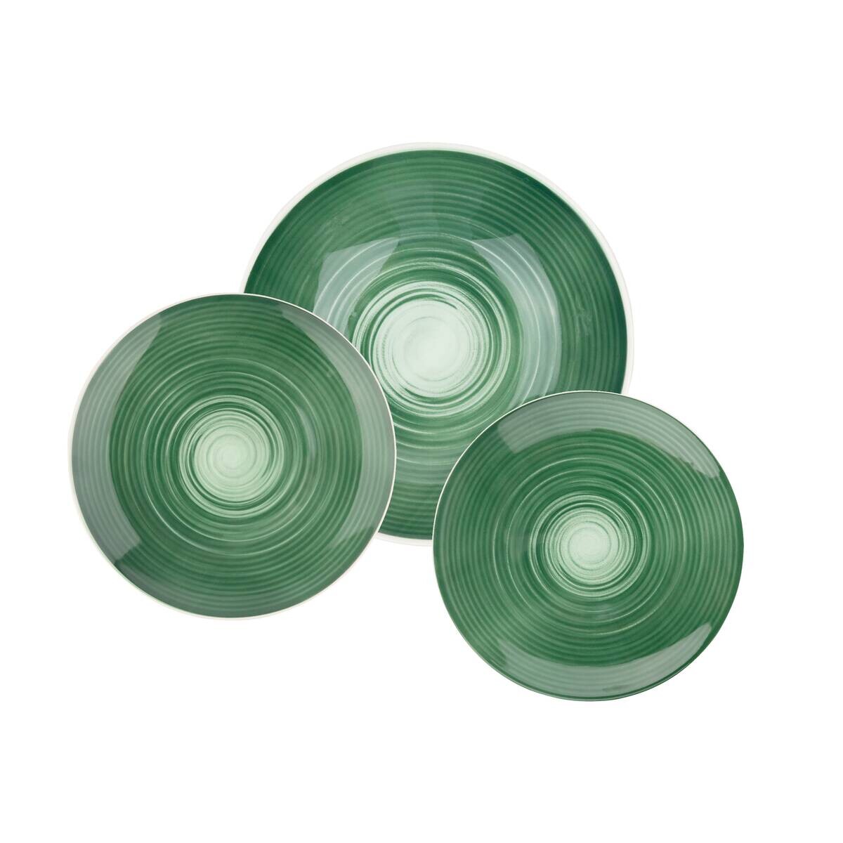 HERMANN MILLER Geschirrset SPIRAL GREEN grün Steinzeug